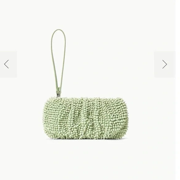 Staud Beaded Bean Bag in Matcha - Picture 2 of 6